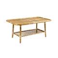 Rectangular Bamboo Coffee Table with Lower Shelf