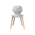 Minimalist Grey Plastic Chair with Wooden Legs